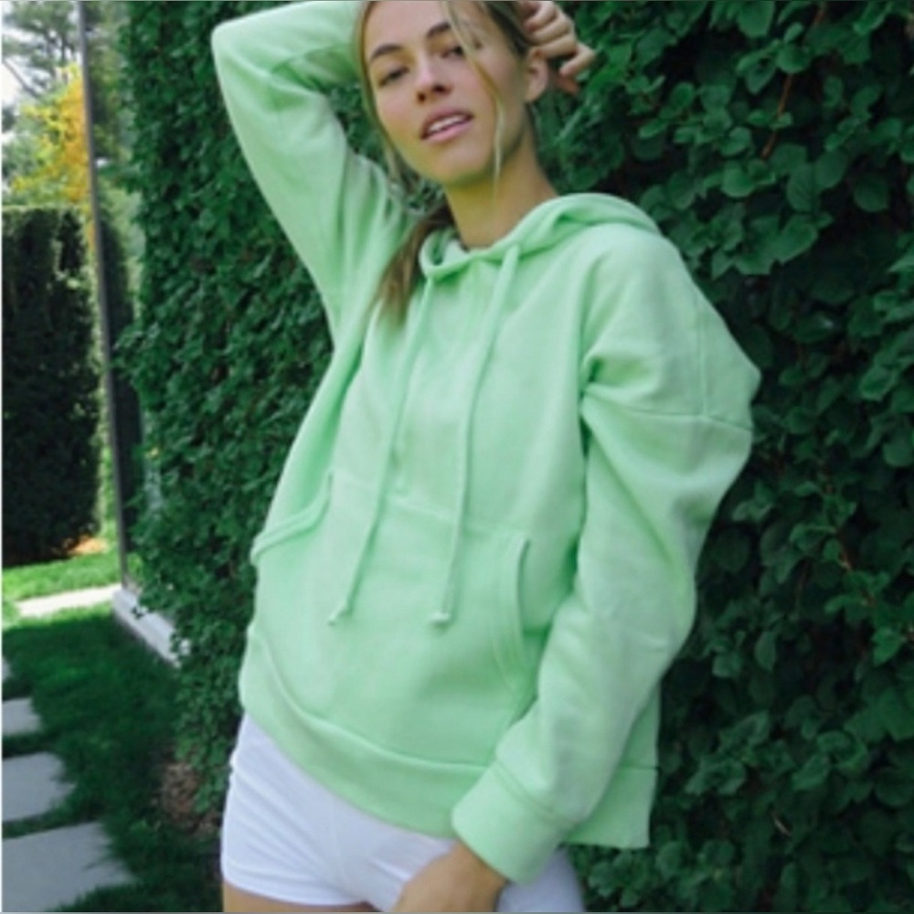 Free People Work it Out Hoodie- Key Lime